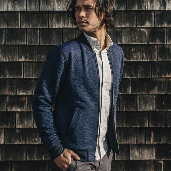 Taylor Stitch Bomber In Navy Quilt 